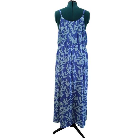 Lane Bryant Blue Floral Ruffle Maxi Dress 18/20 Plus Size Adjustable Straps Boho - Picture 5 of 8